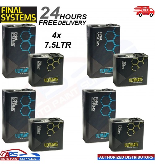 4x FINAL SYSTEMS ULTIMATE 2K HS CLEARCOAT Kit 7.5L Lacquer Fast Hardener